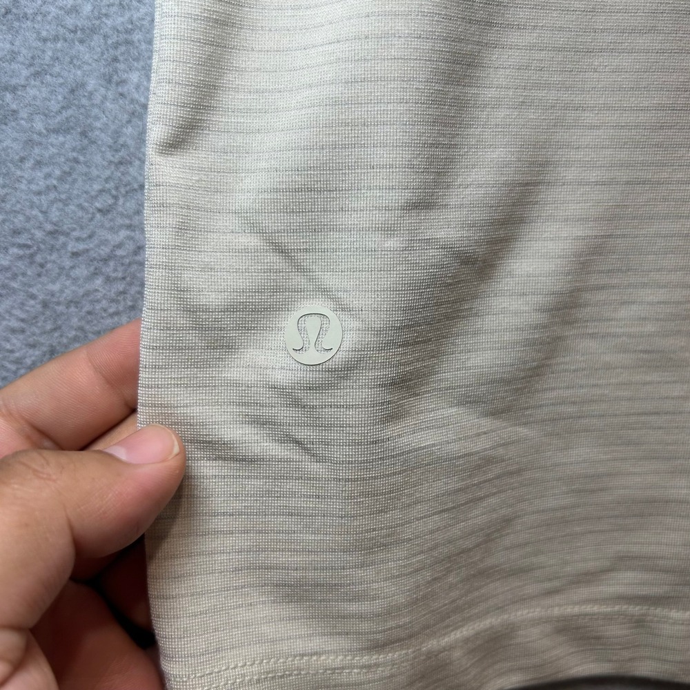 Lululemon Men's Beige Evolution Striped Performance Polo Size M - Picture 4 of 7